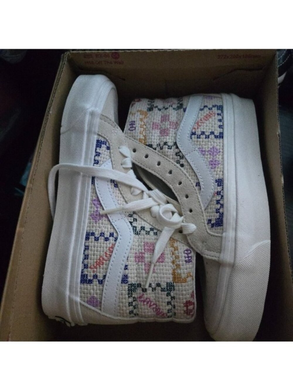 Vans Sk8 Hi 38 Dx Stitched Together Women 5.5 Anaheim White Blue 0826 - Picture 7 of 8